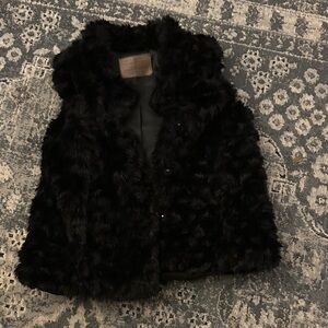 Zara Black Faux Fur Vest for Kids